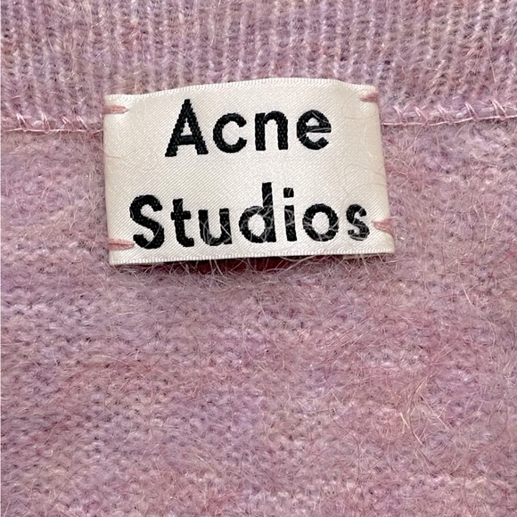 Acne Studios Raya Wool Mohair Oversize Long Cardigan Open Front Pockets Sz S - Picture 8 of 12